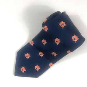 Auburn Tigers AU Logo Silk Tie Navy Orange Eagles Wings NCAA College Football